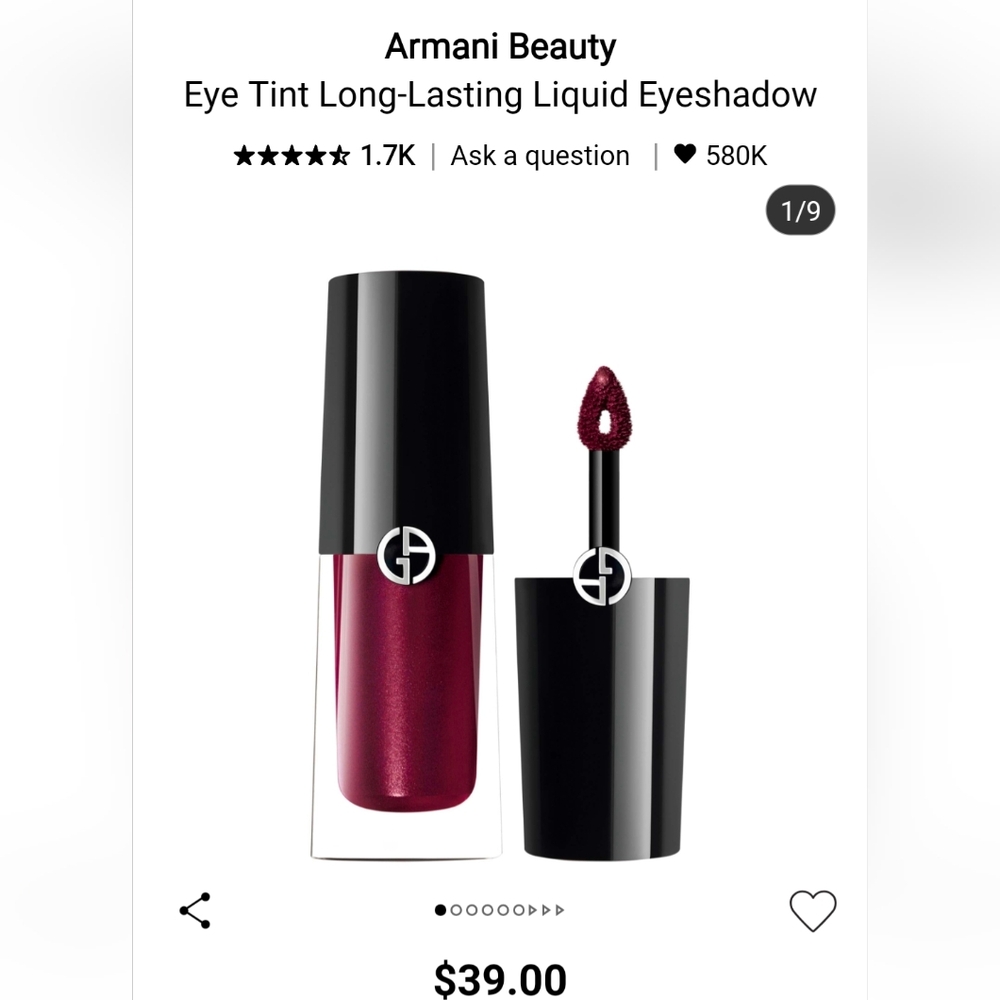 Armani Beauty Eye Tint Eyeshadow 56S Deep Burgundy NEW NWOB - Picture 4 of 6